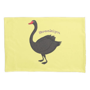 Funda De Cojín Ilustracion personalizado cisne negro