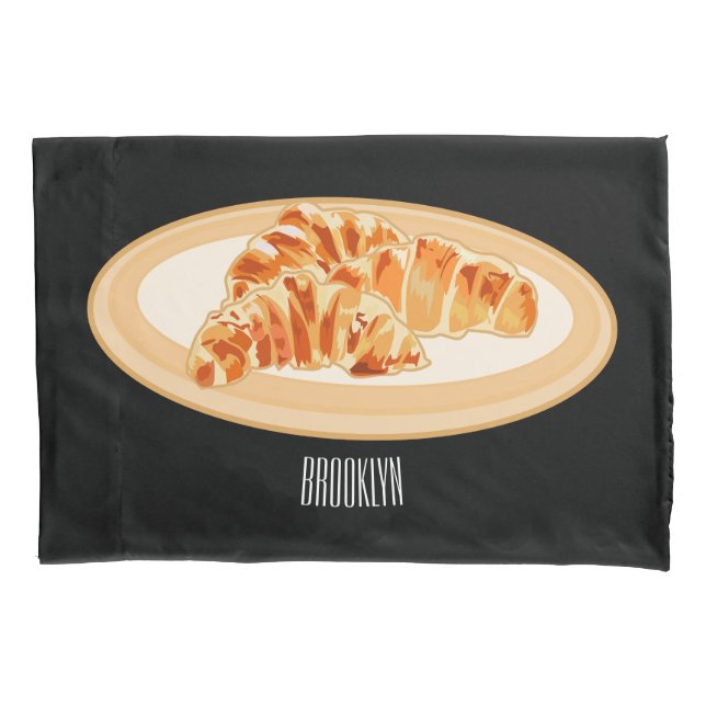 Funda De Cojín Ilustracion personalizado croissant (Anverso)
