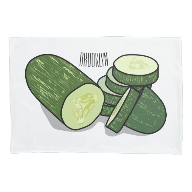 Funda De Cojín Ilustracion personalizado Cucumber (Anverso)