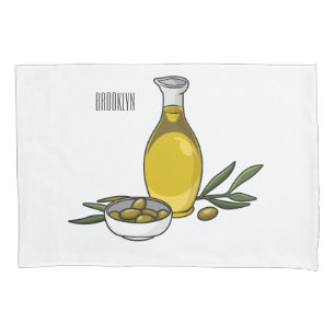 Funda De Cojín Ilustracion personalizado de aceite de oliva