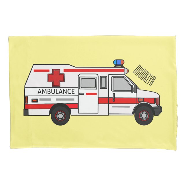 Funda De Cojín Ilustracion personalizado de ambulancia (Anverso)
