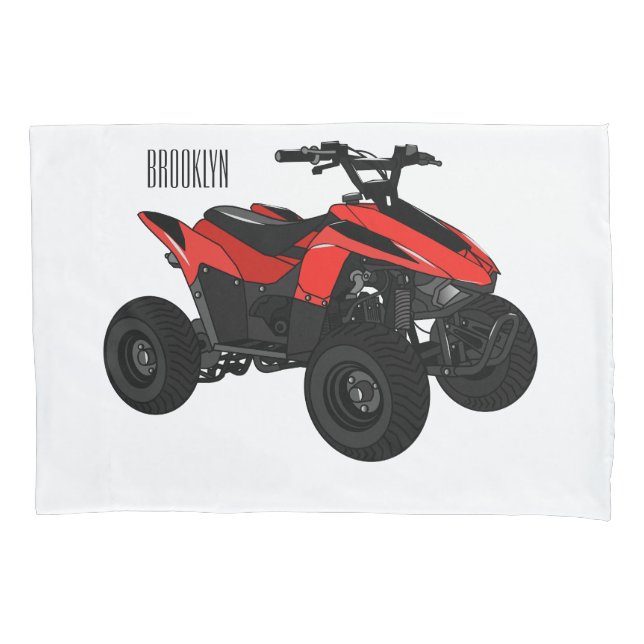 Funda De Cojín Ilustracion personalizado de atv de cuatro bicicle (Anverso)
