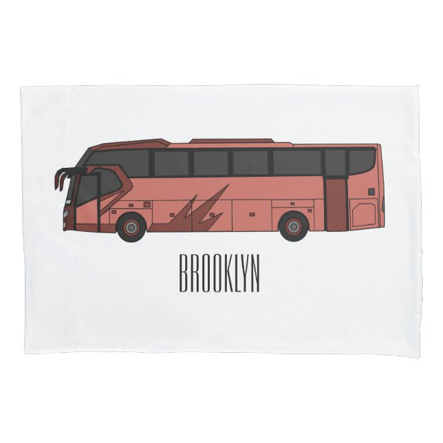 Funda De Cojín Ilustracion personalizado de autobús (Anverso)