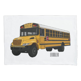 Funda De Cojín Ilustracion personalizado de autobús escolar