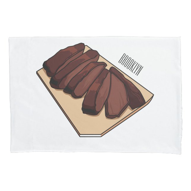 Funda De Cojín Ilustracion personalizado de brisket de carne (Anverso)