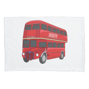 Funda De Cojín Ilustracion personalizado de bus de dos pisos