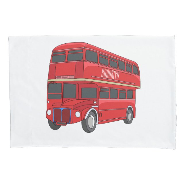Funda De Cojín Ilustracion personalizado de bus de dos pisos (Anverso)