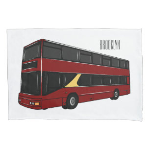 Funda De Cojín Ilustracion personalizado de bus de dos pisos