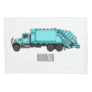 Funda De Cojín Ilustracion personalizado de camión de basura