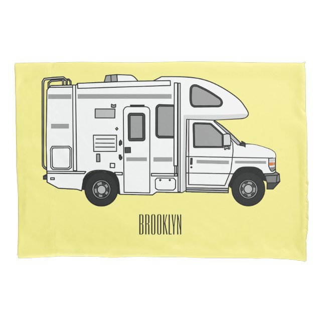 Funda De Cojín Ilustracion personalizado de Campervan (Anverso)