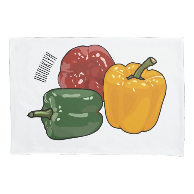 Funda De Cojín Ilustracion personalizado de Capsicum (Anverso)