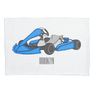 Funda De Cojín Ilustracion personalizado de carreras de Kart