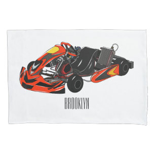 Funda De Cojín Ilustracion personalizado de carreras de Kart