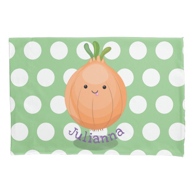 Funda De Cojín Ilustracion personalizado de cebolla marrón gracio (Anverso)