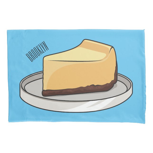 Funda De Cojín Ilustracion personalizado de Cheesecake (Anverso)