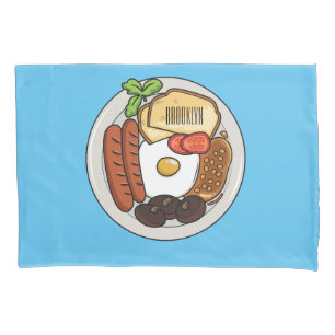 Funda De Cojín Ilustracion personalizado de desayuno inglés