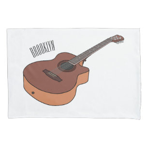 Funda De Cojín Ilustracion personalizado de guitarra acústica
