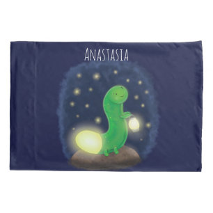 Funda De Cojín Ilustracion personalizado de gusano de brillo verd