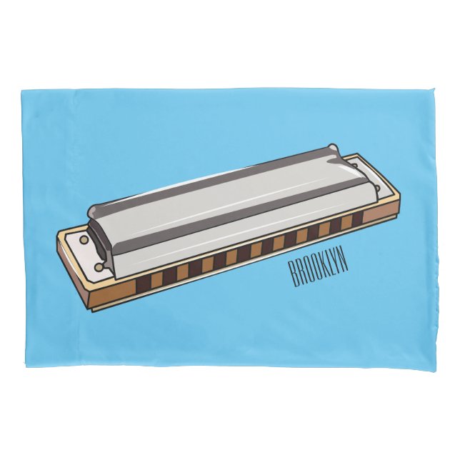 Funda De Cojín Ilustracion personalizado de Harmonica (Anverso)