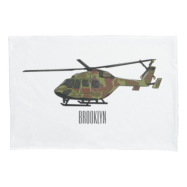 Funda De Cojín Ilustracion personalizado de helicópteros del ejér (Anverso)