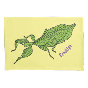 Funda De Cojín Ilustracion personalizado de insectos de hoja verd