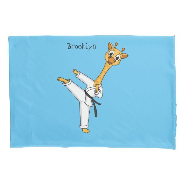 Funda De Cojín Ilustracion personalizado de Kung Fu giraffe (Anverso)