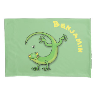 Funda De Cojín Ilustracion personalizado de lagarto de gecko verd