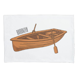 Funda De Cojín Ilustracion personalizado de lancha dorada