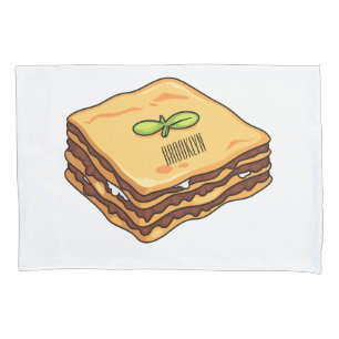 Funda De Cojín Ilustracion personalizado de Lasagna