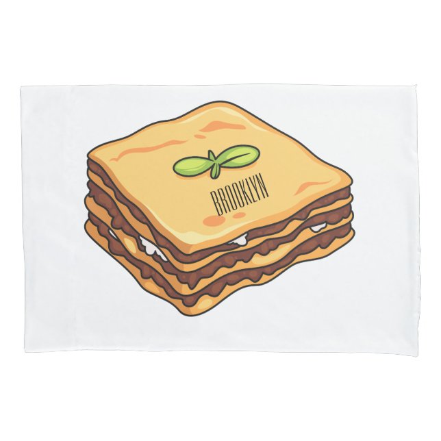 Funda De Cojín Ilustracion personalizado de Lasagna (Anverso)