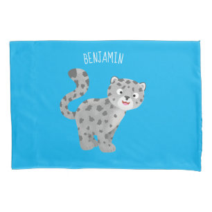 Funda De Cojín Ilustracion personalizado de leopardo de las nieve