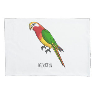 Funda De Cojín Ilustracion personalizado de loro feliz