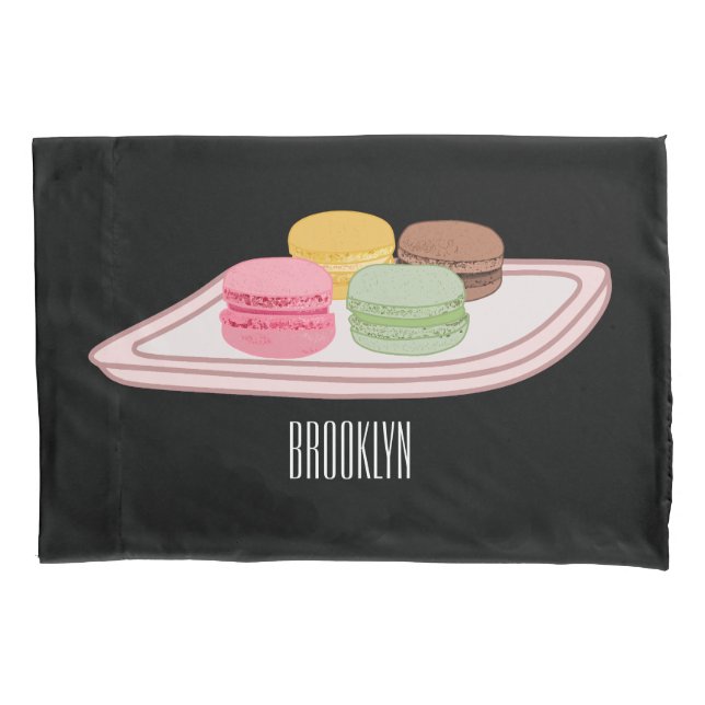 Funda De Cojín Ilustracion personalizado de Macaron (Anverso)