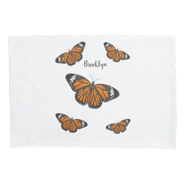 Funda De Cojín Ilustracion personalizado de mariposa monarca (Anverso)