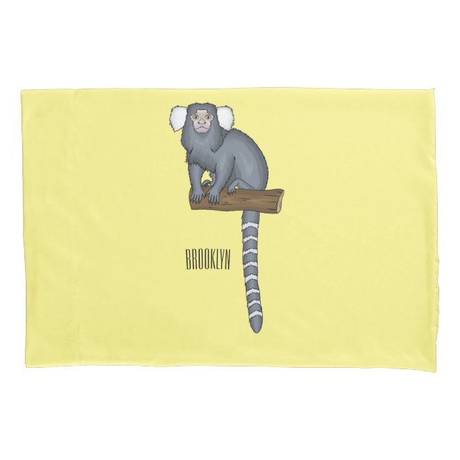 Funda De Cojín Ilustracion personalizado de marmoset común (Anverso)