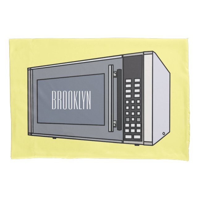 Funda De Cojín Ilustracion personalizado de microondas (Anverso)