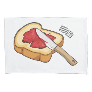 Funda De Cojín Ilustracion personalizado de pan y mermelada