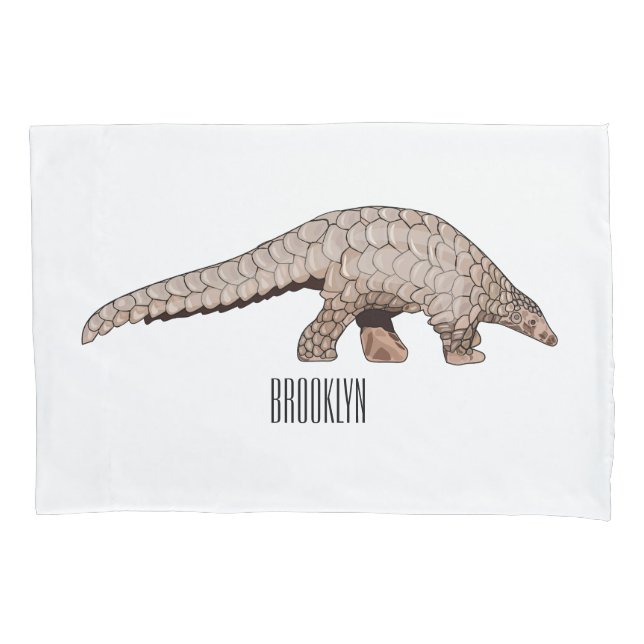 Funda De Cojín Ilustracion personalizado de Pangolin (Anverso)