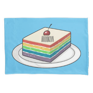 Funda De Cojín Ilustracion personalizado de pastel de arcoiris