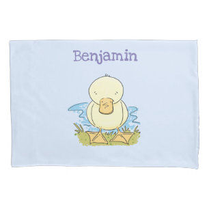 Funda De Cojín Ilustracion personalizado de pato amarillo