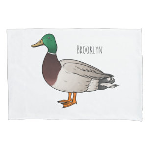 Funda De Cojín Ilustracion personalizado de pato mallard
