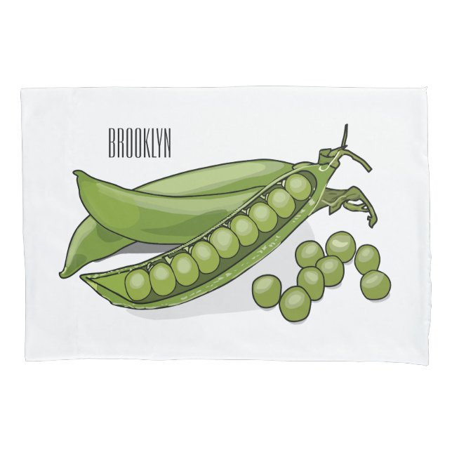 Funda De Cojín Ilustracion personalizado de Pea (Anverso)