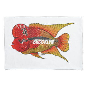Funda De Cojín Ilustracion personalizado de peces cíclicos de cue