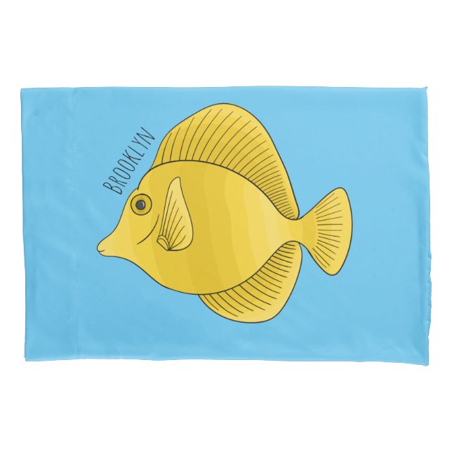 Funda De Cojín Ilustracion personalizado de pescado tango amarill (Anverso)