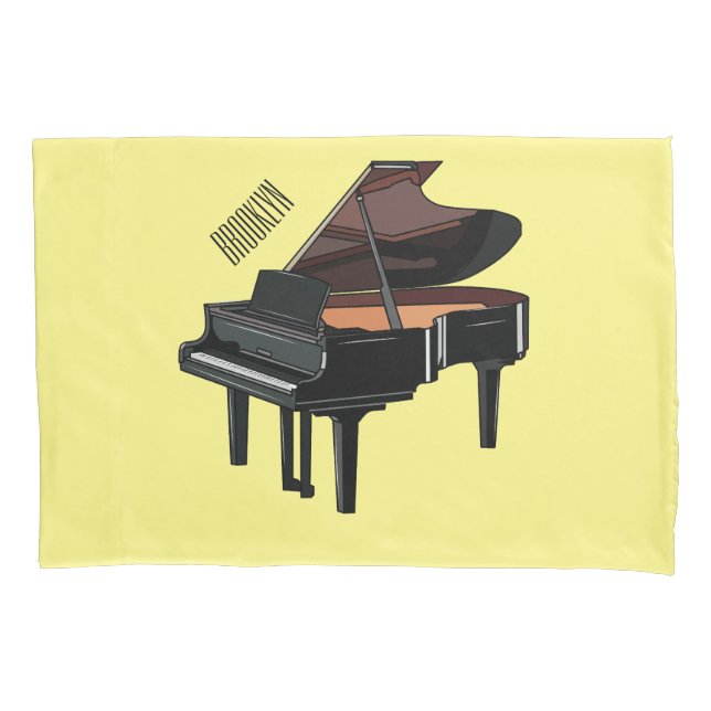 Funda De Cojín Ilustracion personalizado de piano (Anverso)