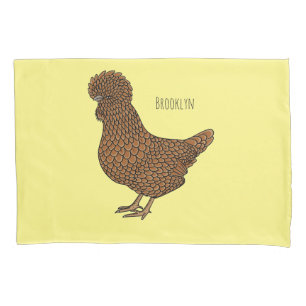 Funda De Cojín Ilustracion personalizado de pollo polaco Chamois