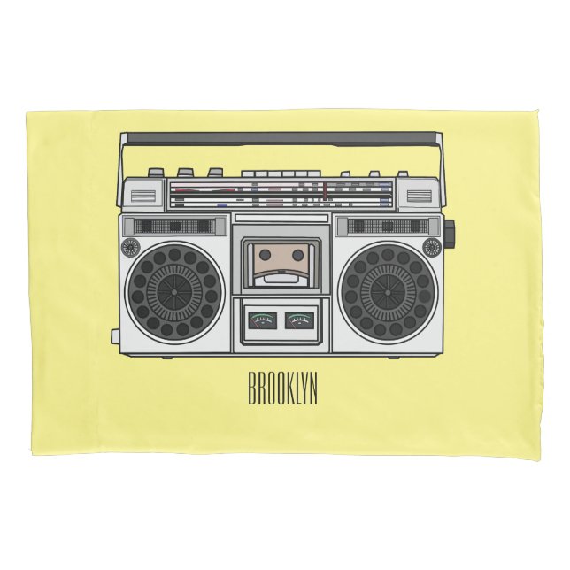 Funda De Cojín Ilustracion personalizado de radio (Anverso)