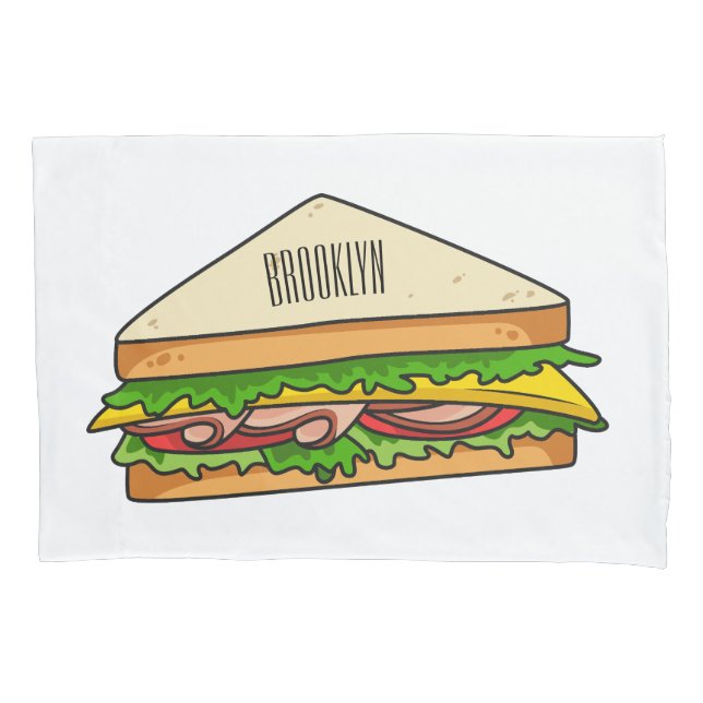 Funda De Cojín Ilustracion personalizado de sándwich (Anverso)