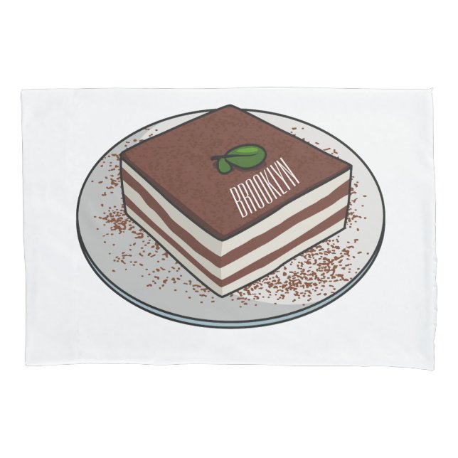 Funda De Cojín Ilustracion personalizado de tarta de Tiramisu (Anverso)