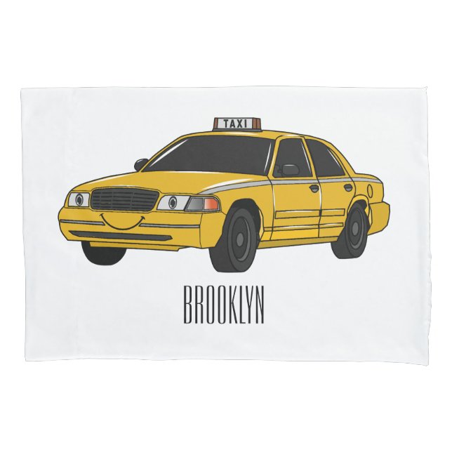 Funda De Cojín Ilustracion personalizado de taxi (Anverso)